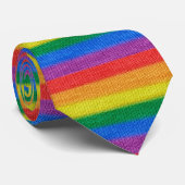 Cravate Tricot drapeau arc-en-ciel rayonne motif sans fail (Roulé)