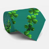 Cravate Tricot rayé Trèfles à quatre feuilles Irlandais (Roulé)