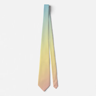 Cravate Triple dégradé en bleu pastel, jaune et rose