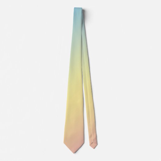 Cravate Triple dégradé en bleu pastel, jaune et rose (Devant)