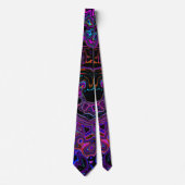 Cravate Trippy Black et Magenta Retro Liquid Swirl (Devant)