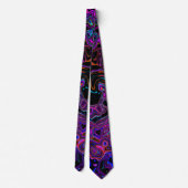 Cravate Trippy Black et Magenta Retro Liquid Swirl (Dos)