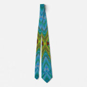 Cravate Trippy Chartreuse et Bleu papillon Abstrait (Dos)