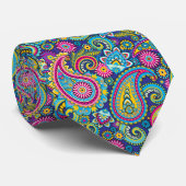 Cravate Trippy Hippy Retro Paisley (Roulé)