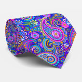 Cravate Trippy Hippy Retro Paisley (Roulé)