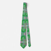 Cravate Trippy Lime Vert et rose Abstrait Retro Swirl (Devant)