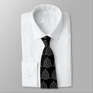 Cravate Triquetra entrelacé Cercle Triangle {Noir}