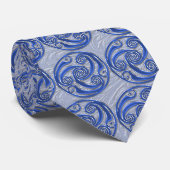 Cravate Triskel argenté bleu (Roulé)