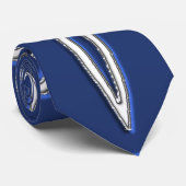 Cravate Triskel en argent bleu (Roulé)