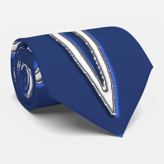 Cravate Triskel en argent bleu (Roulé)