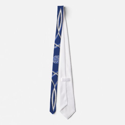 Cravate Triskel en argent bleu (Dos)