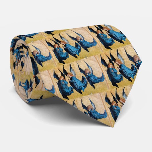 CRAVATE TROIS ANGES EN BLEU (Roulé)