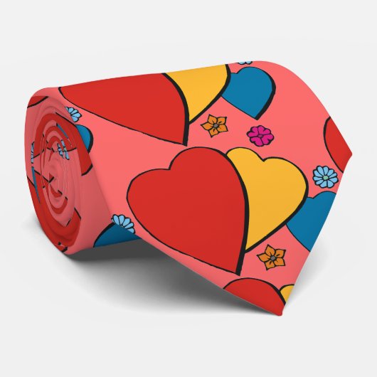 Cravate Trois Coeurs - (Roulé)