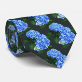 Cravate Trois Hydrangea bleu (Roulé)