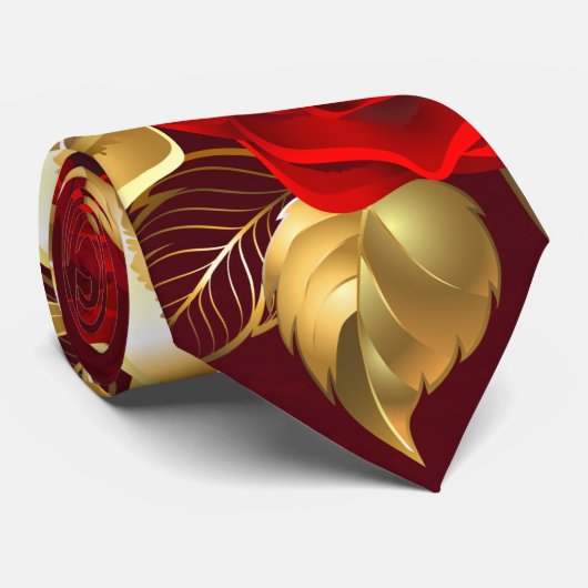 Cravate Trois roses en bijou (Roulé)