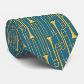 Cravate Trombone (bleu) (Roulé)