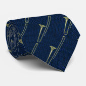 Cravate Trombone bleu (Roulé)