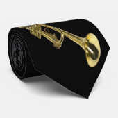 Cravate trompette d'or en noir (Roulé)