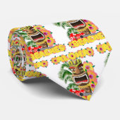 Cravate Tropical Funny Plages Aloha Hawaiian Tiki (Roulé)