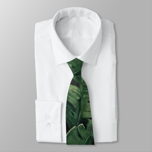 Cravate Tropical Mariage Col Palmier 2 (Attaché)