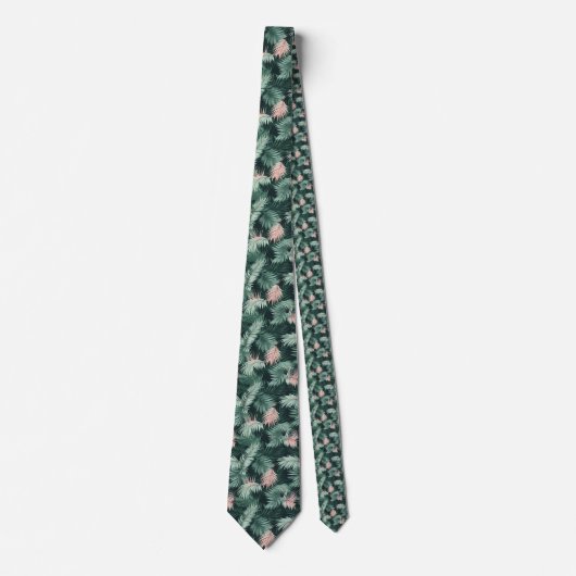 Cravate Tropical Paradise Palm Feuille Motif (Devant)