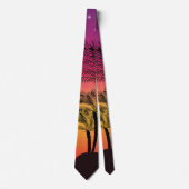 Cravate Tropical Rose Jaune Coucher de Soleil Moderne Mini (Devant)