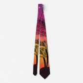 Cravate Tropical Rose Jaune Coucher de Soleil Moderne Mini (Dos)