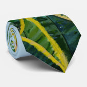 Cravate Tropical Summer Yellow Parrot Bird Banana Feuilles (Roulé)