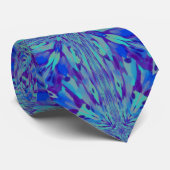 Cravate Tropical Turquoise Bleu Vert Pourpre Abstrait (Roulé)