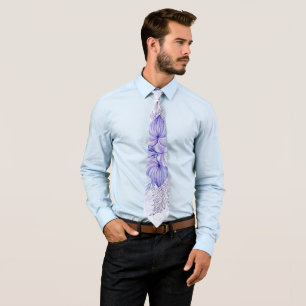 Cravate Tropical Violet Palm Feuille Groomsmen
