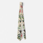 Cravate tropicale de fleurs d'orchidée d'oiseaux (Devant)