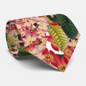 Cravate tropicale de fleurs florales de Plumeria (Roulé)