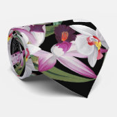 Cravate tropicale d'îles de fleurs florales (Roulé)