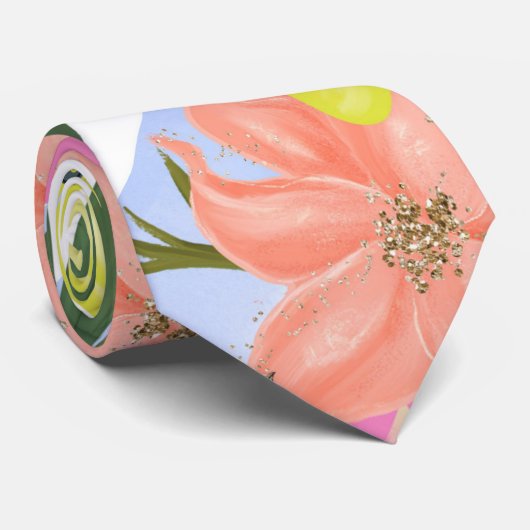 Cravate tropicale d'impression florale (Roulé)