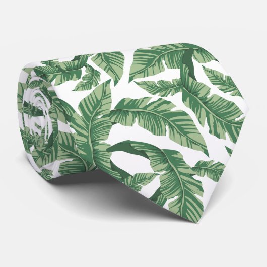 Cravate tropicale mignonne de motif de feuille (Roulé)