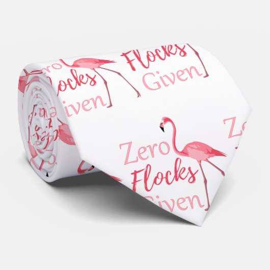 Cravate Troupeaux zéro donnés le Flamant rose drôle (Roulé)