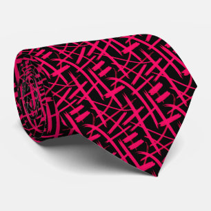 Cravate Trucs Abstraits 020524 - Neon rouge et noir
