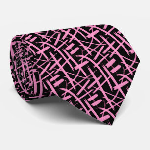 Cravate Trucs Abstraits 020524 - rose et noir