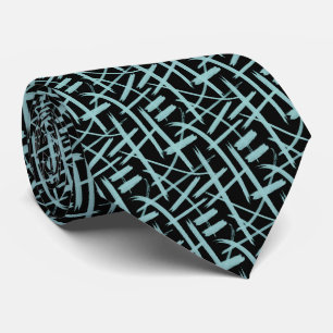 Cravate Trucs Abstraits 020524 - Vert bleu et noir