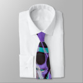 Cravate Trucs de peinture Turquoise et violet noir (Attaché)