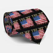 Cravate Trump 2020 Elegant Gold Vintage Drapeau (Roulé)