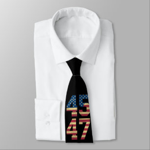 Cravate Trump 2024 45 47 Vintage American Flag Retro 4547