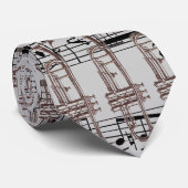 Cravate Trumpet gris et notes musicales (Roulé)