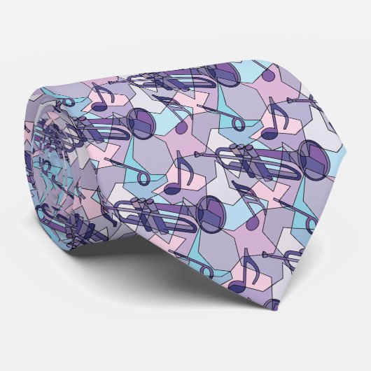 Cravate Trumpet Music Notes Fragments (Roulé)