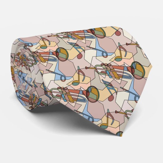 Cravate Trumpet Music Notes Fragments (Roulé)