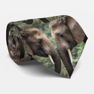 Cravate "Trunk to Trunk : A Gentle Elephant Embrasser"