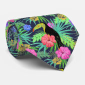 Cravate Tucan tropical et forêt tropicale Feuille (Roulé)