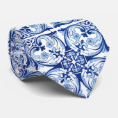 Cravate Tuile bleue portugaise (Roulé)