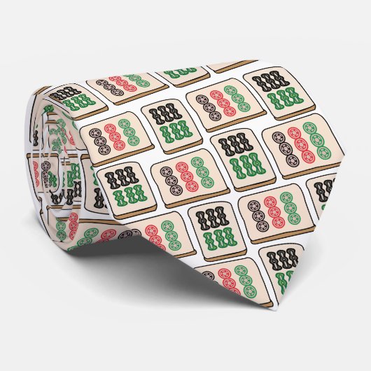Cravate Tuiles de Mahjong Chance Stratégie Joueurs Fans (Roulé)