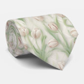 Cravate Tulip Motif - Design floral élégant (Roulé)